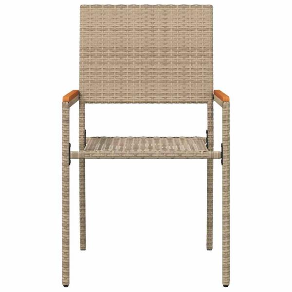 Stapelbare Gartenstühle mit Kissen 2er Set Beige Poly Rattan