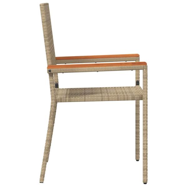 Stapelbare Gartenstühle mit Kissen 2er Set Beige Poly Rattan