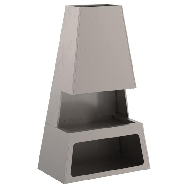 Feuerstelle mit Holzlager 60x35x100 cm Cortenstahl