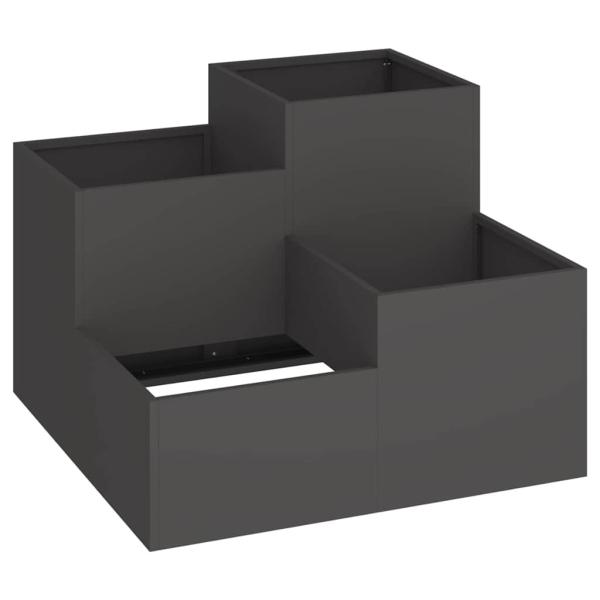 Pflanzkübel 100x100x60 cm Schwarz Stahl