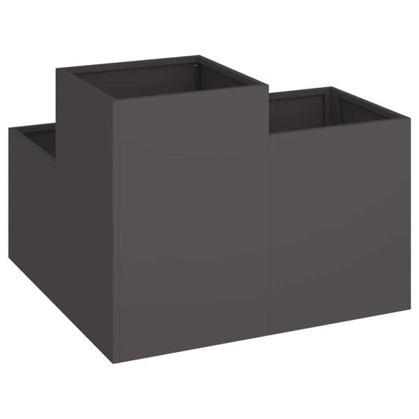 Pflanzkübel 100x100x60 cm Schwarz Stahl