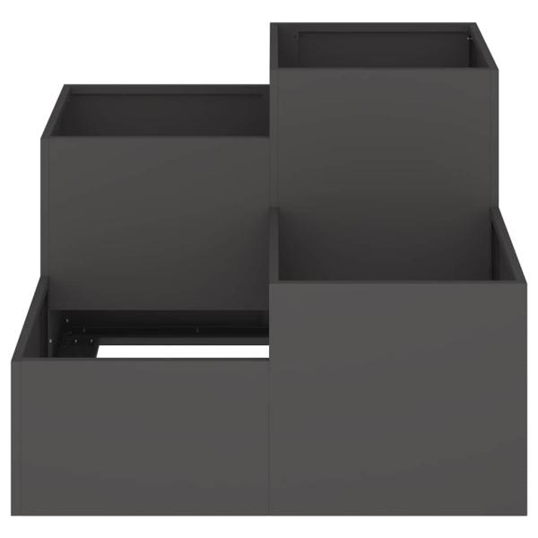 Pflanzkübel 100x100x60 cm Schwarz Stahl
