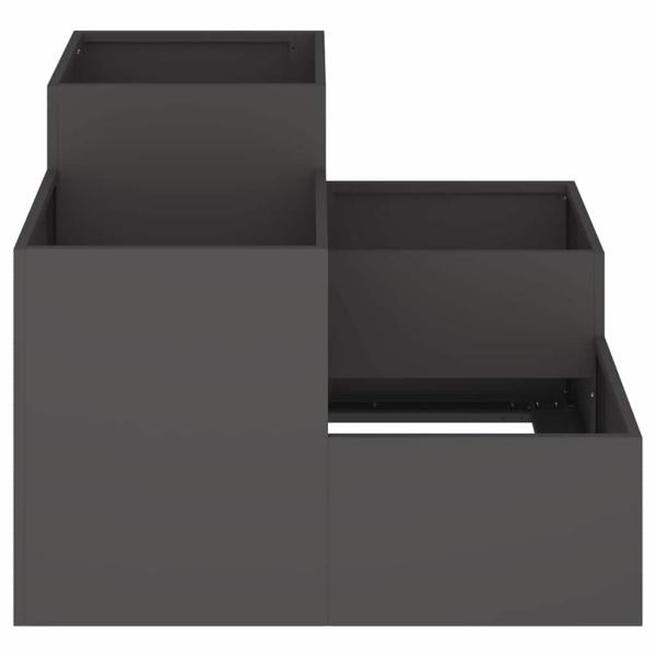 Pflanzkübel 100x100x60 cm Schwarz Stahl
