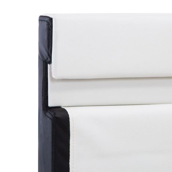 Bettgestell mit LED Weiß und Schwarz Kunstleder 90×200 cm