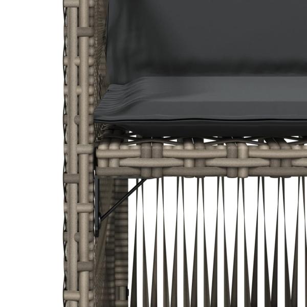 Gartenstühle mit Kissen 4 Stk. Grau Poly Rattan