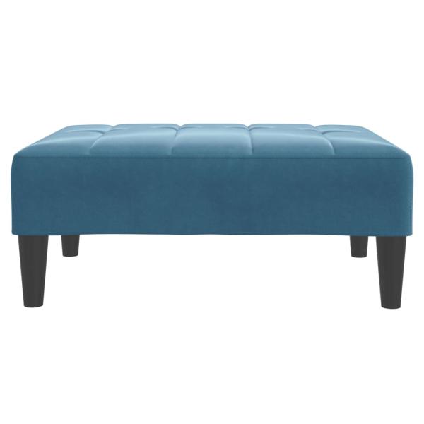 Schlafsofa 2-Sitzer mit Fußhocker Blau Samt