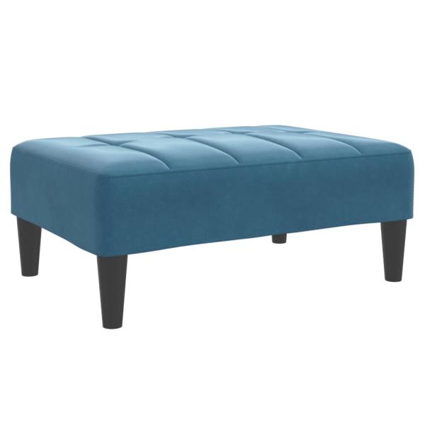 Schlafsofa 2-Sitzer mit Fußhocker Blau Samt
