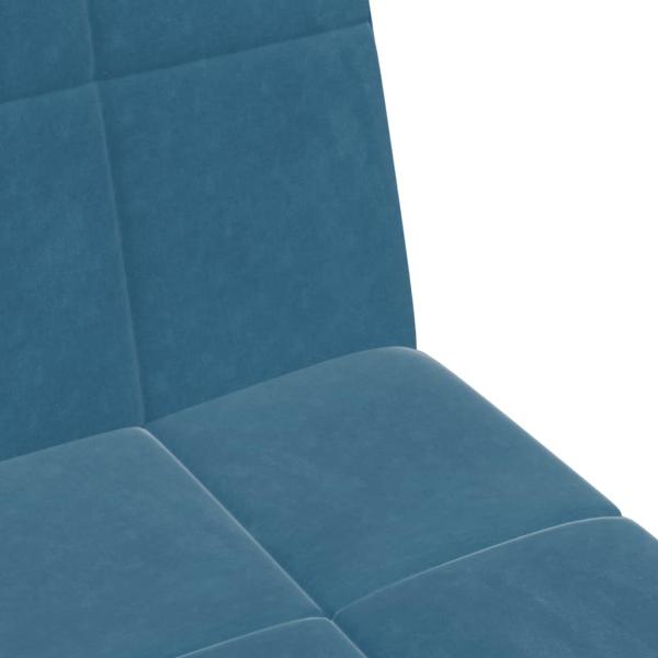 Schlafsofa 2-Sitzer mit Fußhocker Blau Samt
