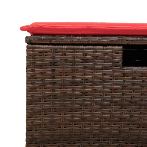6-tlg. Garten-Sofagarnitur mit Kissen Braun Poly Rattan