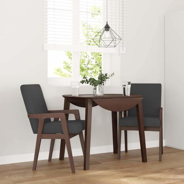 ARDEBO.de - Esszimmerstühle mit Kissen 2 Stk. Braun Massivholz Gummibaum