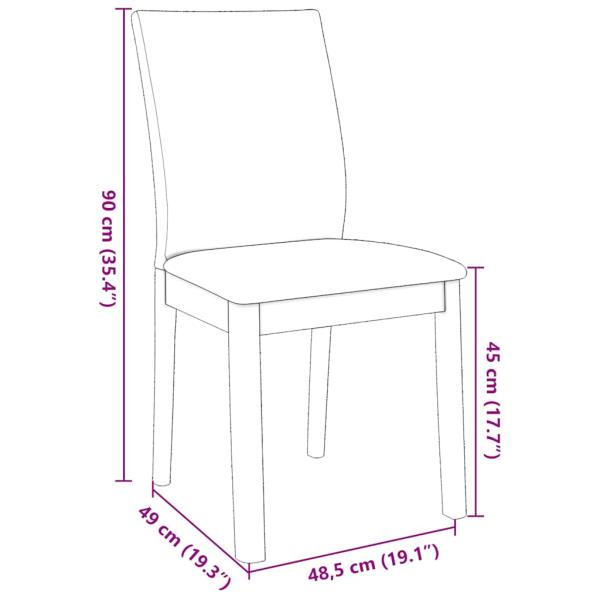 Esszimmerstühle mit Kissen 2 Stk. Braun Massivholz Gummibaum