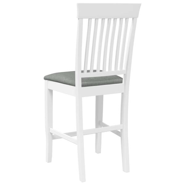 Barhocker mit Kissen 2 Stk. Weiß Massivholz Gummibaum