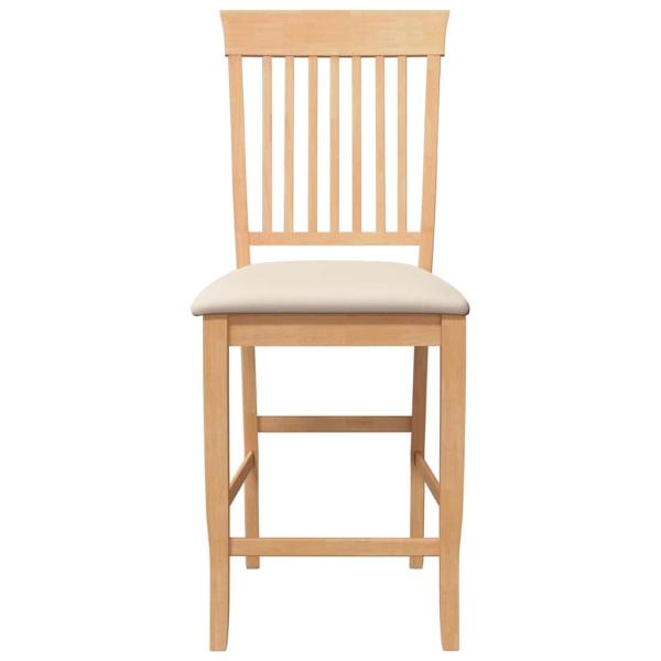 Barhocker mit Kissen 2 Stk. Natur Massivholz Gummibaum