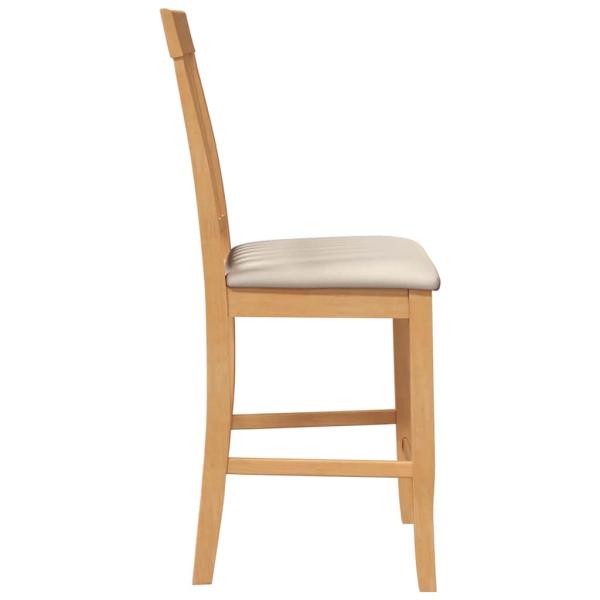 Barhocker mit Kissen 2 Stk. Natur Massivholz Gummibaum