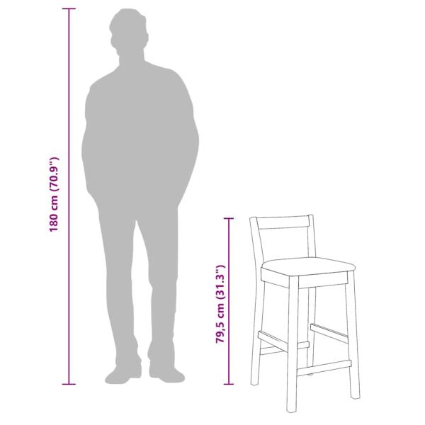 Barhocker mit Kissen 2 Stk. Weiß Massivholz Gummibaum