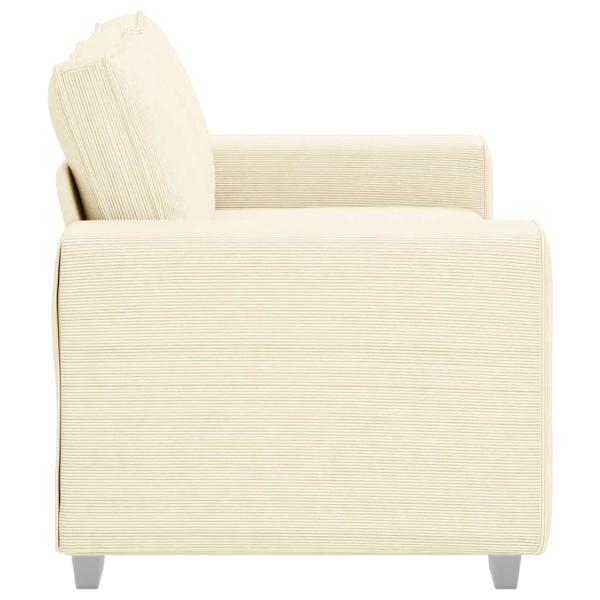 ARDEBO.de - Zweisitzer-Sofa Creme 120 cm Cordstoff