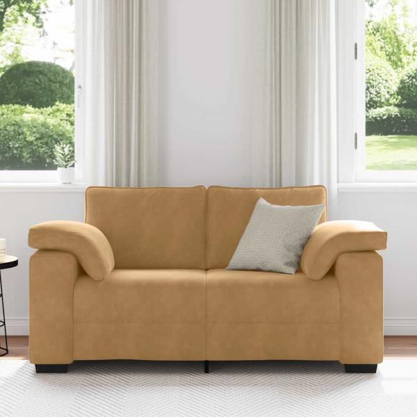 Zweisitzer-Sofa Braun 120 cm Samt