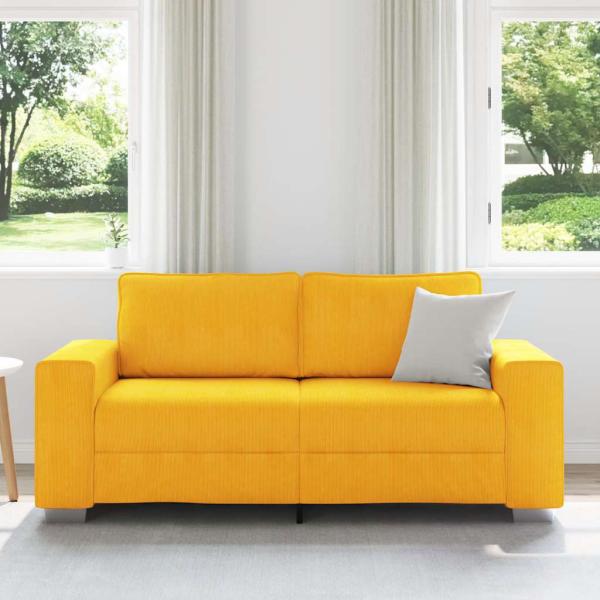 Zweisitzer-Sofa Hellgelb 140 cm Cordstoff