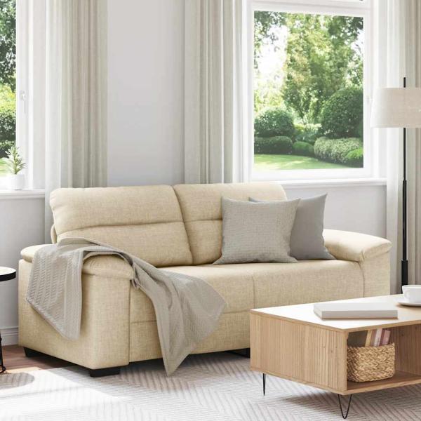 ARDEBO.de - 2-Sitzer-Sofa Creme 140 cm Stoff