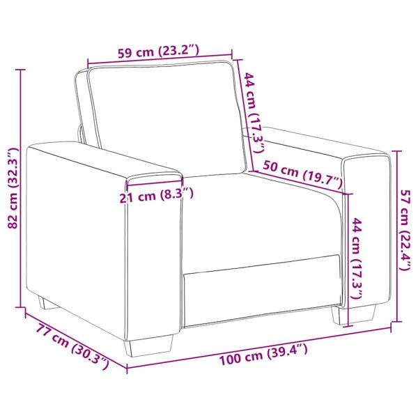 Sessel Gelb 60 cm Samt