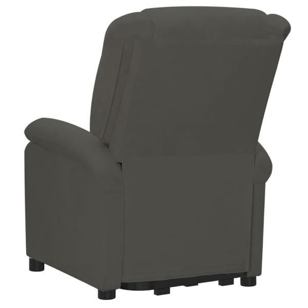 Massagesessel mit Aufstehhilfe Dunkelgrau Samt