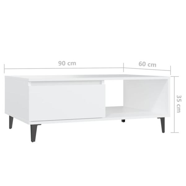Couchtisch Weiß 90x60x35 cm Holzwerkstoff