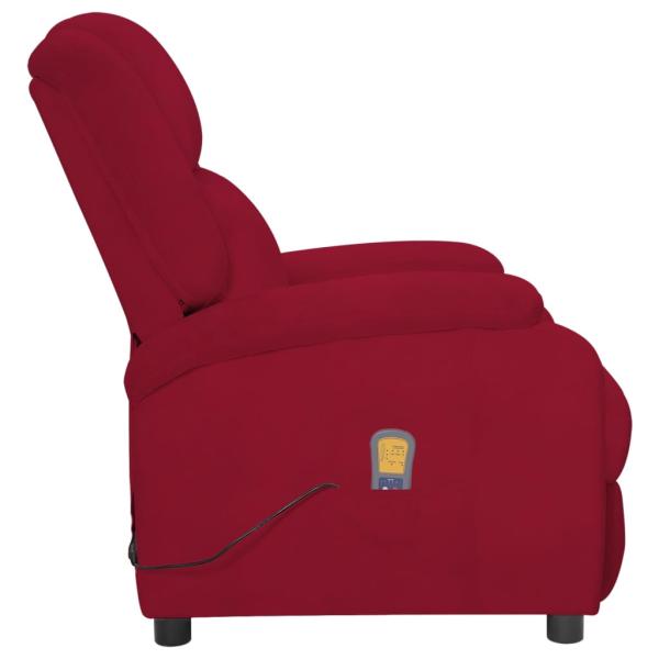 Massagesessel Elektrisch Weinrot Samt