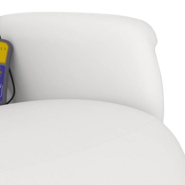 Massagesessel mit Fußteil Weiß Kunstleder