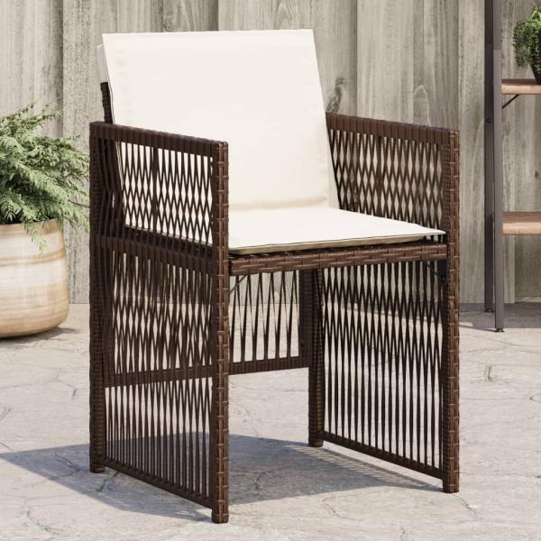 ARDEBO.de - Gartenstühle mit Kissen 4 Stk. Braun Poly Rattan