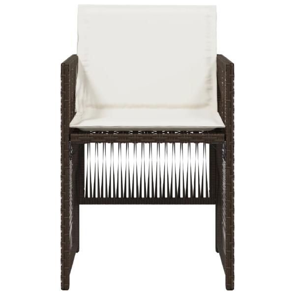 Gartenstühle mit Kissen 4 Stk. Braun Poly Rattan