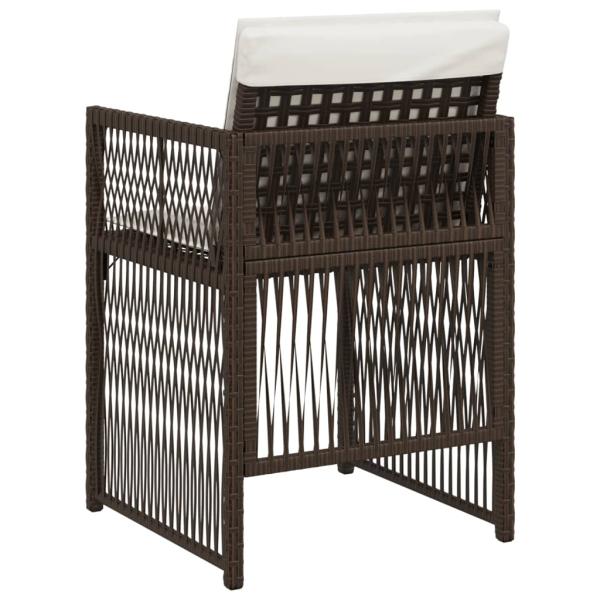 Gartenstühle mit Kissen 4 Stk. Braun Poly Rattan