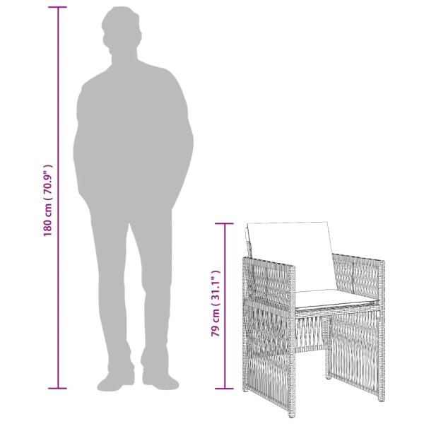 Gartenstühle mit Kissen 4 Stk. Braun Poly Rattan