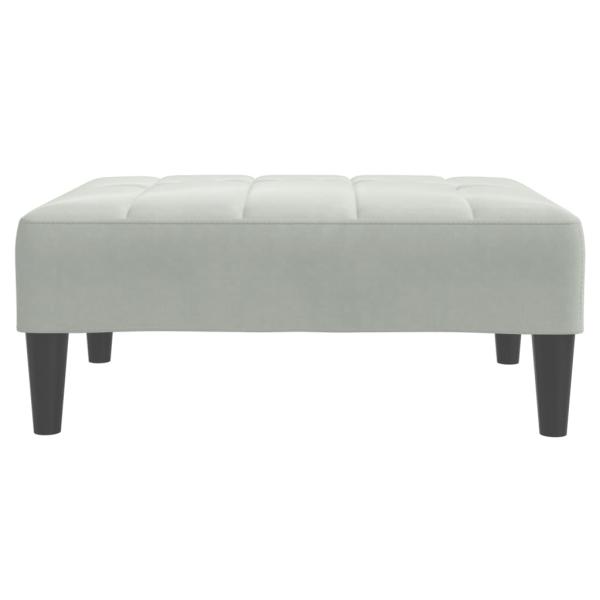 Schlafsofa 2-Sitzer mit Fußhocker Hellgrau Samt