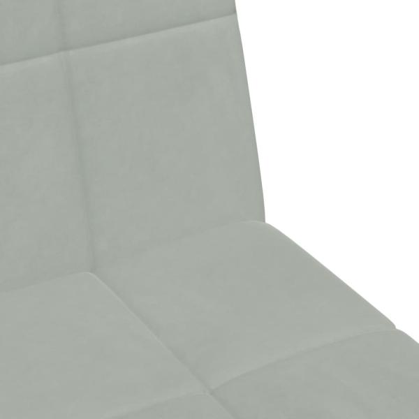 Schlafsofa 2-Sitzer mit Fußhocker Hellgrau Samt