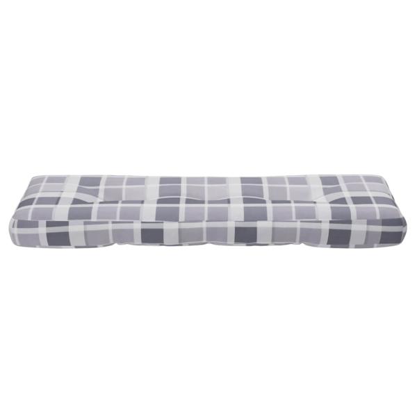 ARDEBO.de - Palettenkissen Grau Karomuster 120x40x12 cm Stoff