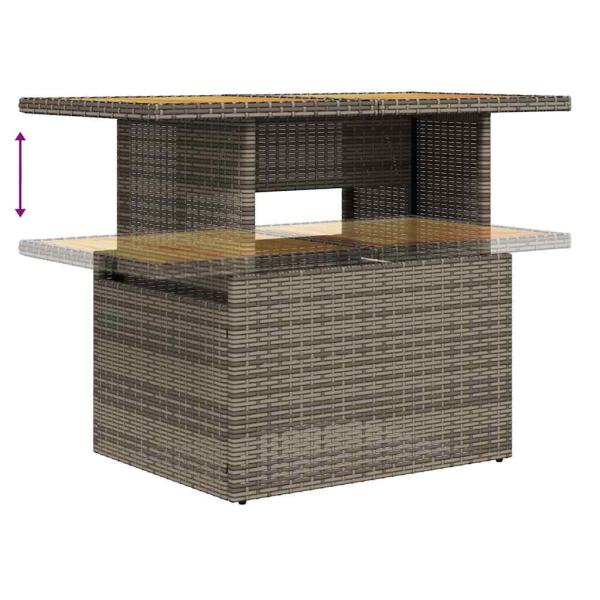 7-tlg. Garten-Sofagarnitur mit Kissen Schwarz Poly Rattan