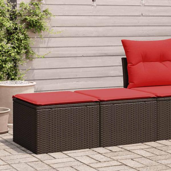 ARDEBO.de - 2-tlg. Garten-Sofagarnitur mit Kissen Braun Poly Rattan Akazie