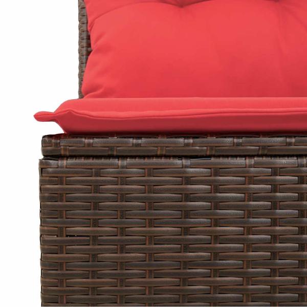 9-tlg. Garten-Sofagarnitur mit Kissen Braun Poly Rattan Akazie