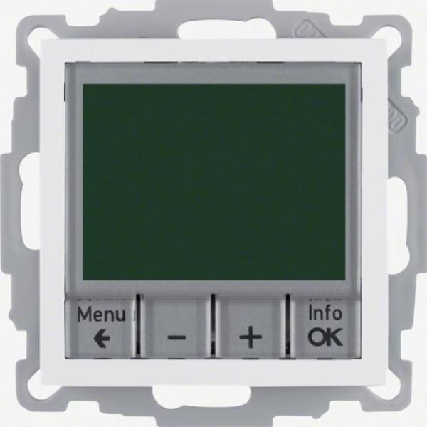 ARDEBO.de Berker 20441909 Temperaturregler, Schließer, mit Zentralstück, zeitgesteuert, S.1/B.3/B.7, polarweiß matt