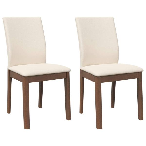 Esszimmerstühle mit Kissen 2 Stk. Braun Massivholz Gummibaum