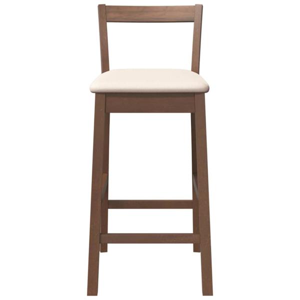 Barhocker mit Kissen 2 Stk. Braun Massivholz Gummibaum