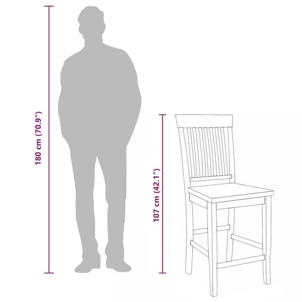 Barhocker 2 Stk. Weiß Massivholz Gummibaum