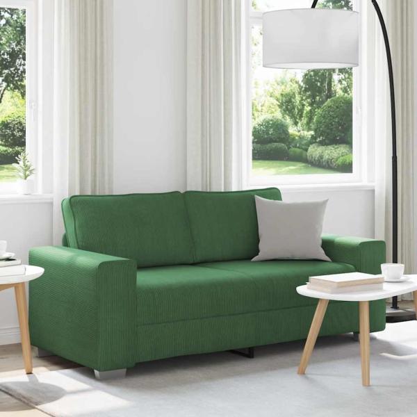 ARDEBO.de - Zweisitzer-Sofa Dschungelgrün 140 cm Cordstoff