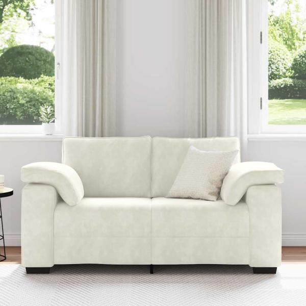 Zweisitzer-Sofa Creme 120 cm Samt