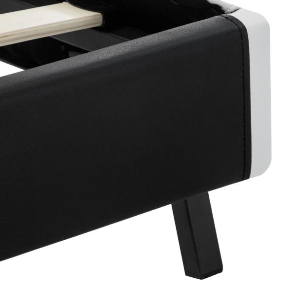 Bettgestell mit LED Schwarz Kunstleder 90x200 cm