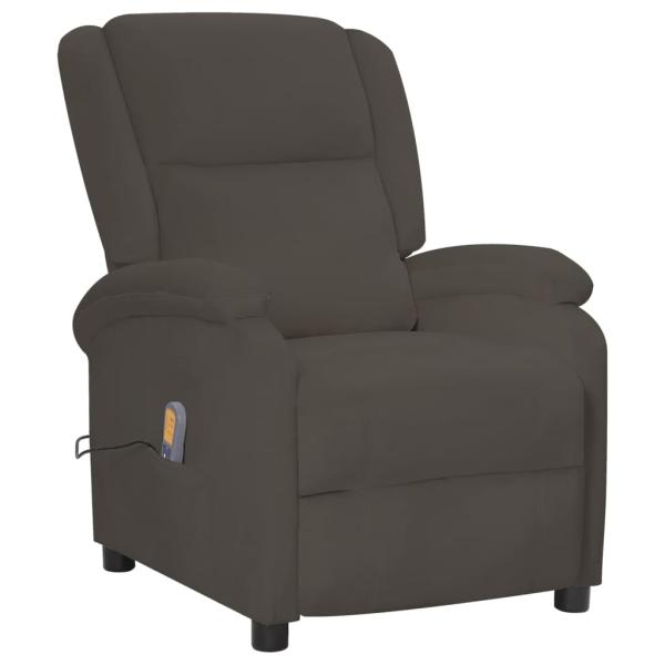 Massagesessel Elektrisch Dunkelgrau Samt