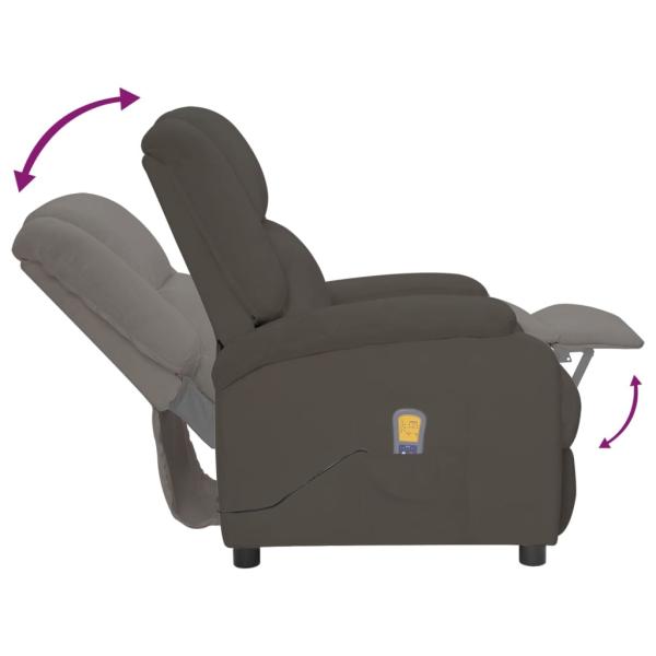 Massagesessel Elektrisch Dunkelgrau Samt