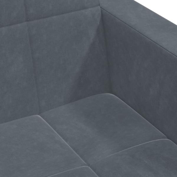 Schlafsofa 2-Sitzer mit Fußhocker Dunkelgrau Samt