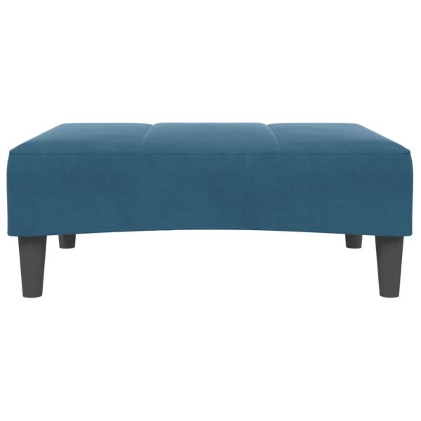 Schlafsofa 2-Sitzer mit Fußhocker Blau Samt