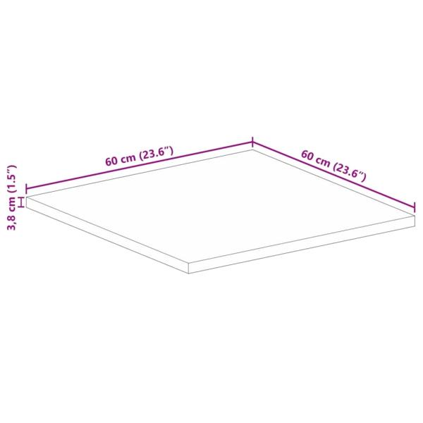 Tischplatte 60x60x3,8 cm Quadratisch Altholz Massiv
